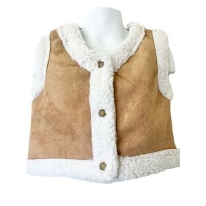 Btween Vest Jacket 4T Sleeveless Fleece Outerwear Brown Girl Clothing Accessory